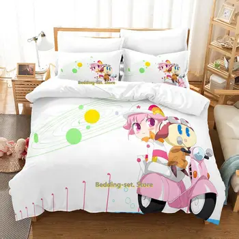 Комплект Постельных Принадлежностей Sora Wo Kakeru Shoujo Single Twin Full Queen King Size Bed Set Для Взрослых И Детей Комплекты Пододеяльников для спальни Аниме Комплект Простыней